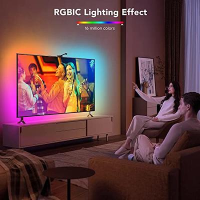 Govee TV Backlight 3 Lite with Fish-Eye Correction Function  Sync to 75-85 Inch TVs, 16.4ft RGBICW Wi-Fi TV LED Backlight with Camera, 4  Colors in 1 Lamp Bead, Voice and APP