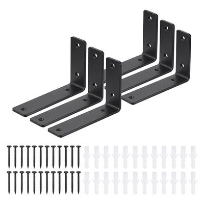  WEKIS Black Floating Shelf Bracket 12 Inch, 6 Pack