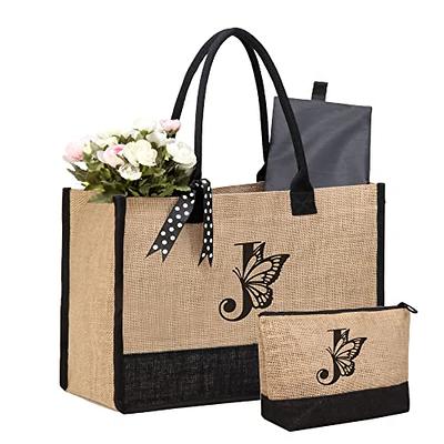 Embroidered Monogram Large Utility Tote Bag Personalize Custom 