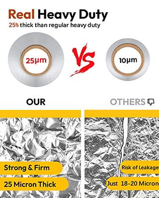 Katbite Aluminum Foil Heavy Duty 18 Inch Wide, 25 Micron Thick Strong Heavy  Duty Foil Aluminum Roll Wrap for Commercial Catering, Grilling, Roasting