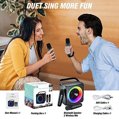 MicPioneer Kids Karaoke Machine, Mini Bluetooth Karaoke Speaker with 2  Wireless Microphone and LED Lights for Adults, Birthday Gifts for  Girls/Boys