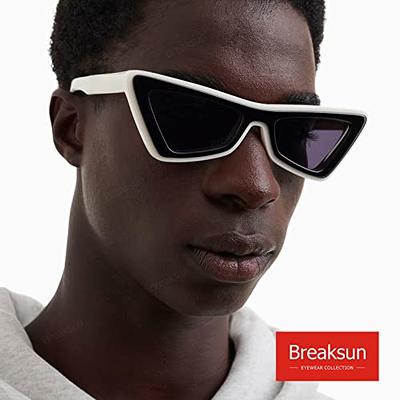  Breaksun Thick Frame Cat Eye Sunglasses for Women Vintage  Trendy Cateye Sun Glasses Retro Style Shades (Black) : Clothing, Shoes &  Jewelry