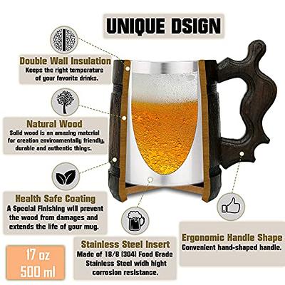 Onebttl Funny Uncle Gifts Beer Glasses with Handle for Men Man Myth Legend