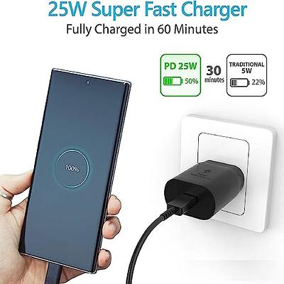 25W Charger Usb-C/Type C Charger For Samsung Galaxy S23 S22 S21 S20 Note10  20 A71 A80 S8 S10 Fast Charging USB C To Type C Cable