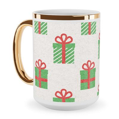 15oz Ceramic Cup, Candy Cane Handle