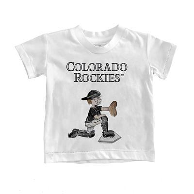 Toddler Tiny Turnip White Colorado Rockies Baseball Love T-Shirt