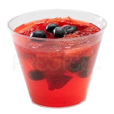 Prestee Small Clear Plastic Cups, 5 oz. 100 Pack, Hard Disposable Cups,  Plastic Wine Cups, Plastic Cocktail Glasses, Plastic Drinking Cups, Plastic