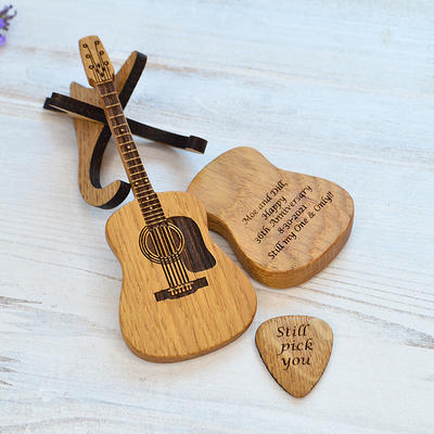 Bamboo Guitar Shape Bookmark, Page Marker, Book, Wood, Tassel