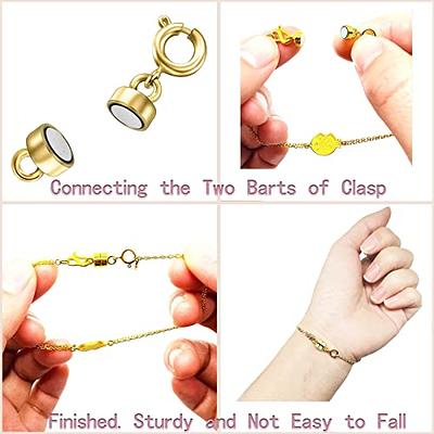 2 Pieces Magnetic Clasp Converter for Necklace Clasps Closures Connector  Gold and Silver Plated