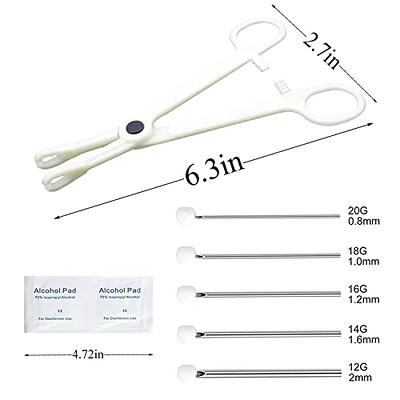BodyAce 10PCS Curved Piercing Needles, Stainless Steel Ear Nose