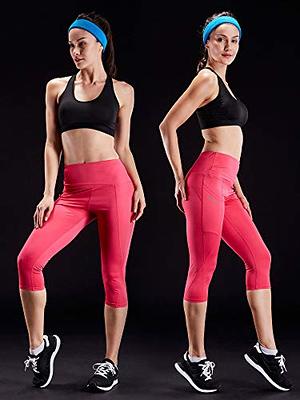 NELEUS 3 Pack Workout Running Capris Tummy Control High Waist Yoga