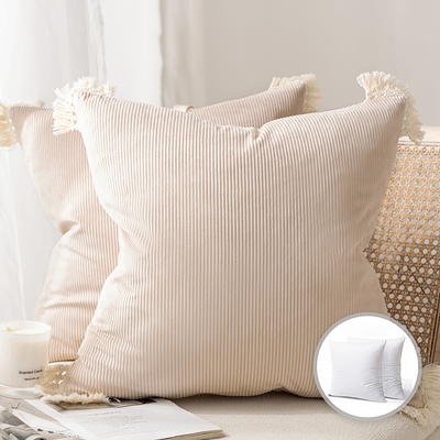 Phantoscope 18 Inch Outdoor Pillow Inserts - Pack of 4 Square Form Throw  Pillow