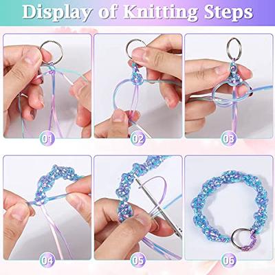 Gimp Bracelet Making Kit Plastic Lanyard String with Jewelry Clasp Key  Chain Ring Lanyard Clips Snap Lanyard Hooks Gimp Bracelet Cord for  Friendship