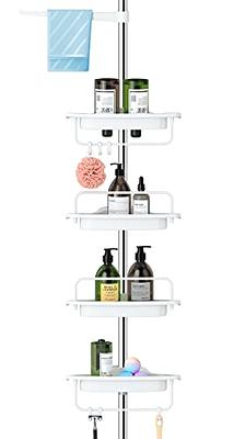 SEIRIONE Bathroom Shelf, Tension Shower Pole Corner Caddy, Rustproof 304