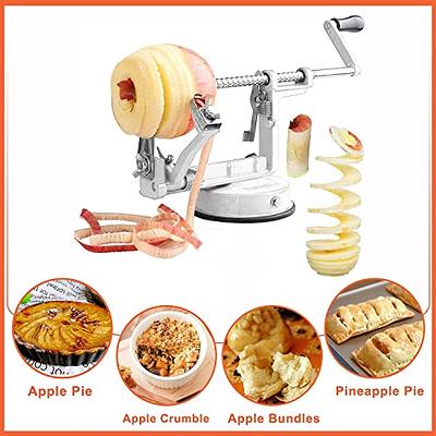 Apple Peeler Corer, Long lasting Chrome Cast Magnesium Alloy Apple Peeler  Slicer Corer with Stainless Steel Blades and Powerful Suction Base for