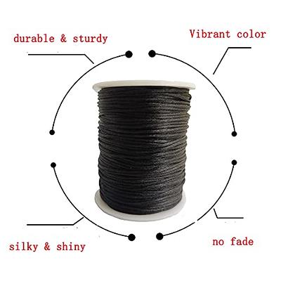 Nylon String for Bracelet Making 2 Roll 218 Yard Black&White Rattail Nylon Cord