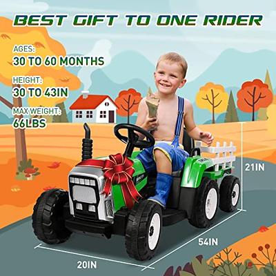 Kids Ride on Tractor with Remote Control, 12V Battery Powered Electric  Tractor for Kids Bluetooth Music/USB, 3-Gear-Shift, Safety Belt, 25W Dual  Motors, 7-LED Lights - Yahoo Shopping