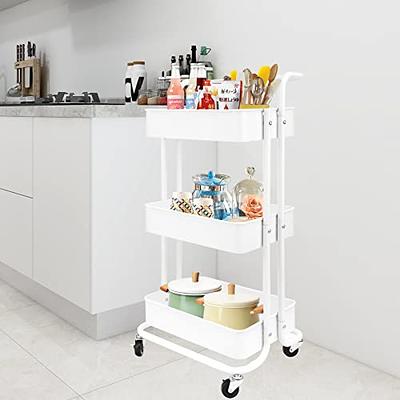 Multifunction Metal Utility Cart White