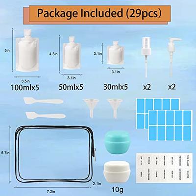 Travel Plastic Refillable Pouches, Portable Empty Squeeze Bag