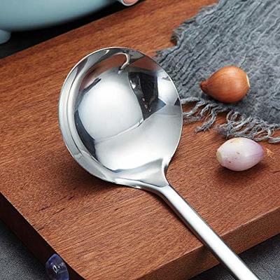 Large Silicone Ladles Soup Spoons, Heatproof Skimmer Strainer Slotted  Spoon,Non-Stick Cooking Silicone Scoop for