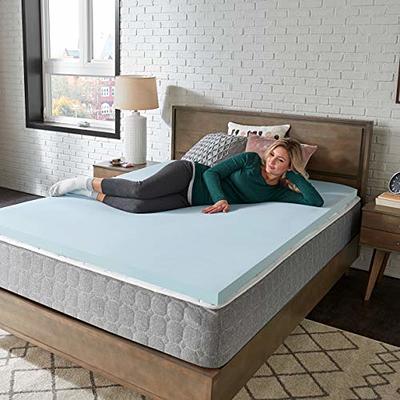 Bodipedic 4-Inch Gel-Infused Memory Foam Mattress Topper, Blue, King