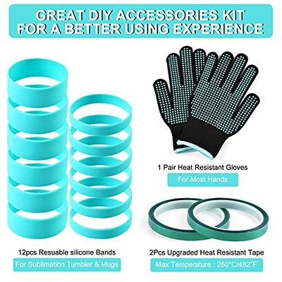 Sublimation Blanks Silicone Bands for Sublimation Tumbler Heat Resistant  Gloves Tape Sleeve Accessories Kit for 20 30 oz Skinny Straight Cups for  Cricut Mug Press Machine Wrap Bundle Tumbler in Oven - Yahoo Shopping