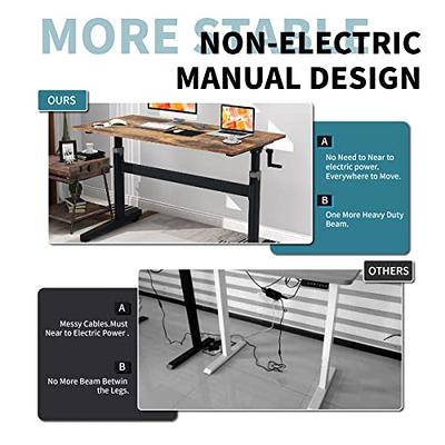 Manual Height-Adjustable Heavy-Duty Steel Standing Desk Frame / Table Frame  (Frame Only)