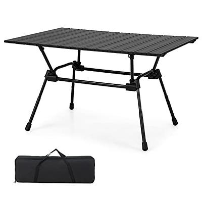 Sportneer Grill Table for Outside, 3ft(L) x 2ft(W) Height Adjustable  Camping Table Lightweight Aluminum Folding Portable Metal Folding Outdoor  Grill