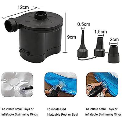3T6B Bomba de aire eléctrica para inflables, bomba de aire inalámbrica  alimentada por batería para colchón con 3 boquillas, inflador/deflador de