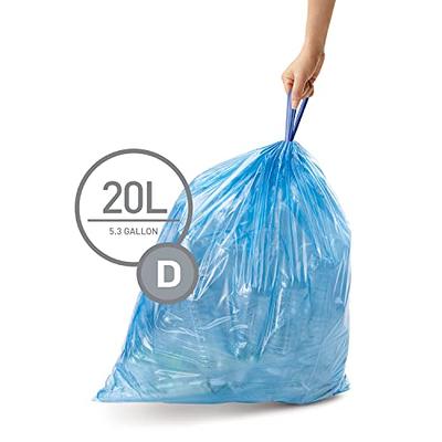 simplehuman Code D Custom Fit Drawstring Trash Bags in Dispenser Packs, 60  Count, 20 Liter / 5.3 Gallon, Blue - Yahoo Shopping