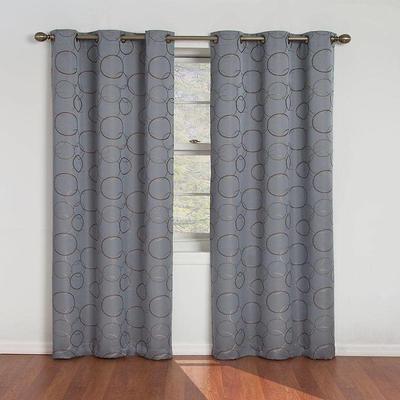 Jessica Simpson Tallulah Textured Blackout Grommet Window Curtain Panel Pair with Tiebacks - 76 x 96 - Blue