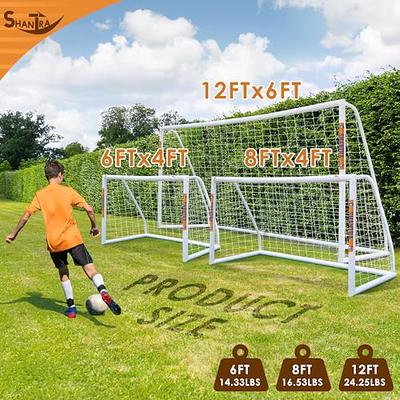 Soccer Goal with Strong UPVC Frame and High-Strength Netting 12 x 6 ft