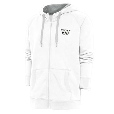 Washington Commanders Antigua Women's Metallic Logo Victory Full-Zip Hoodie  - Black