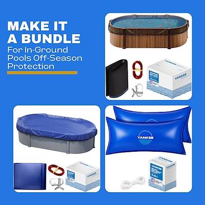 Pool Leaf Net Cover - 20 x 40 FT Rectangular Mesh Pool Cover for Above Ground Pools, with 16.4ft Rope to Cover Pool, Catching Leaves, Sunshade