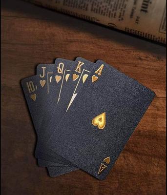 Waterproof Black Cards Playing Cards Poker Cards Cards Plastic Deck of  Cards Black Gold Color Magic Card 