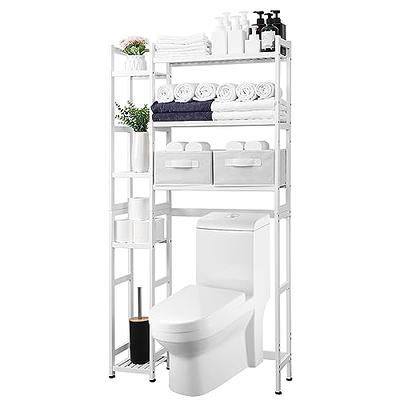 Homde Over The Toilet Storage with Basket and Drawer, Bamboo Bathroom  Organizer with Adjustable Shelf & Waterproof Feet Pad, Space Saver Storage  Rack for Bathroom, Restroom, Laundry, Brown - Yahoo Shopping