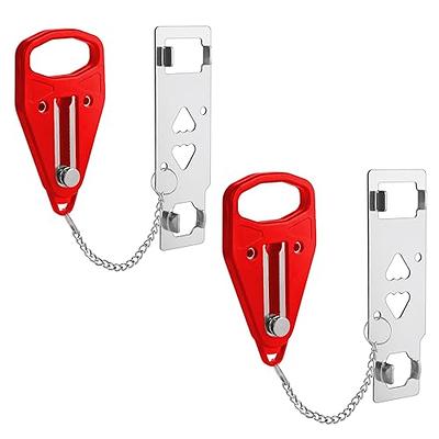 2 Pack Portable Door Lock,Family Travel Airbnb Hotel School Home Apartment Must Haves Security Devices Door Locks Jammer Self Defense for Additional