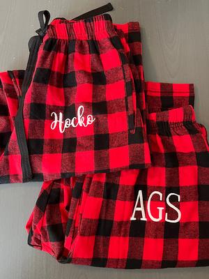 Men's Personalized Embroidered Monogram Flannel Pajama Pants