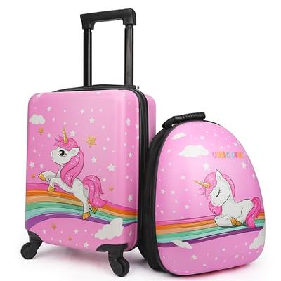 iPlay, iLearn Unicorn Kids Rolling Luggage Set Girls Carry on Suitcase –  iPlay iLearn Toys