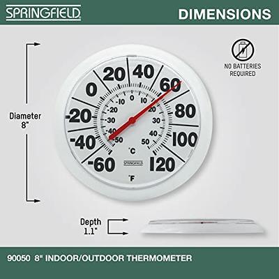 AcuRite Indoor Outdoor Thermometer, 12.5 inches Wall Mount, White with Easy  to Read Large Black Numbers