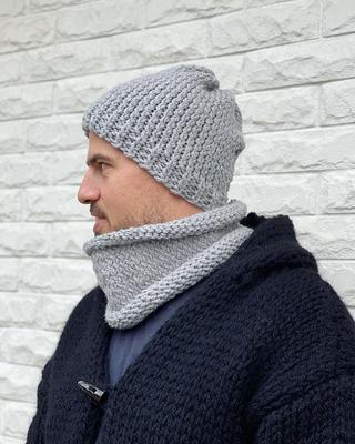 Men's Winter Knit Hat & Scarf Set