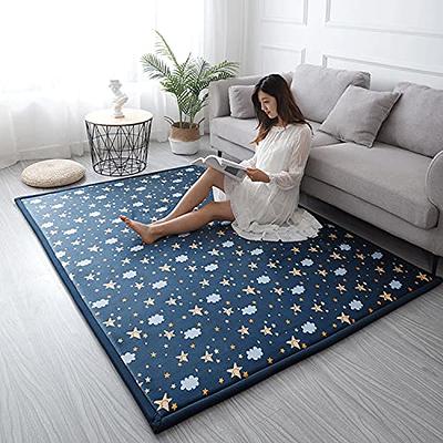 Thicken Memory Foam Baby Play Mat,Large Velvet Area Rug Non-Slip