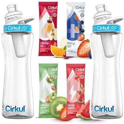 Cirkull 22oz Plastic Water Bottle with Blue Lid and 5 Flavor Cartridges  (Fruit Punch & Mixed Berry &…See more Cirkull 22oz Plastic Water Bottle  with