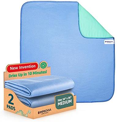 Washable Bed Pads Waterproof - 4 Pack 34 x 36 Reusable Underpads  Incontinence Chucks Pad Blue and White Pee Pads for Adults Anti Slip Sheet  Protector for Adults Elderly Kids Toddler and Pets