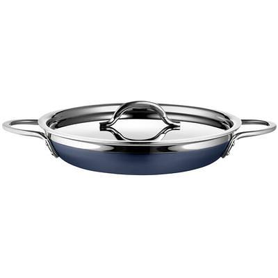 Vigor SS1 Series 3 Qt. Stainless Steel Aluminum-Clad Saute Pan