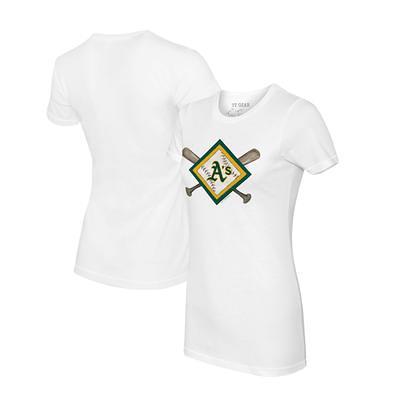 Oakland Athletics Tiny Turnip Women's Baseball Pow 3/4-Sleeve Raglan  T-Shirt - White/Black