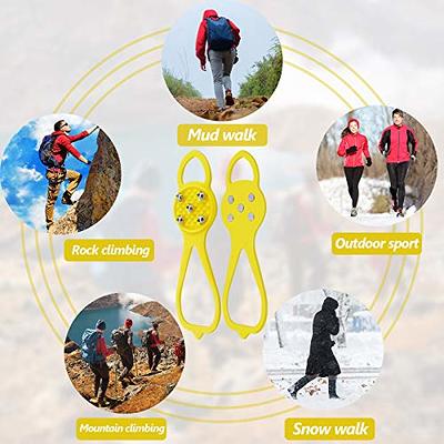 1 Pair Non Slip Gripper Spikes Claw Universal Ice Non Slip Shoe Spikes with  5 Tooth Steel Nails for Hiking Mountaineering Skiing Walking Shoes and  Boots (Yellow) - Yahoo Shopping