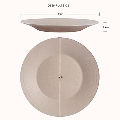 Plastic plates microwave safe and dishwasher safe. Unbreakable, reusable  10 dinner plates. BPA free and eco friendly wheat straw plates and