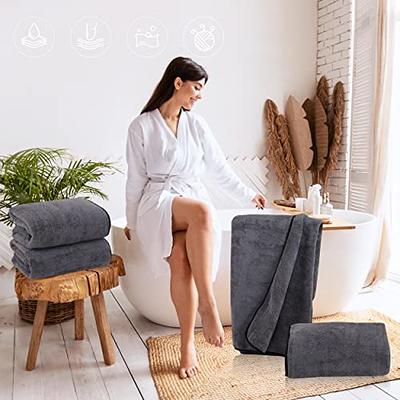 TENSTARS Silk Hemming Bath Towels for Bathroom Clearance - 27 x 55