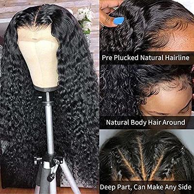 13x4 Deep Wave Lace Front Wigs Human Hair 13x4 HD Lace Frontal Wigs Human  Hair Pre Plucked with Baby Hair 20inch Deep Curly Lace Frontal Wig Human